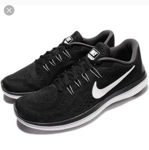 NIKE Flex Run 2017 Mens Running Shoes Black White
